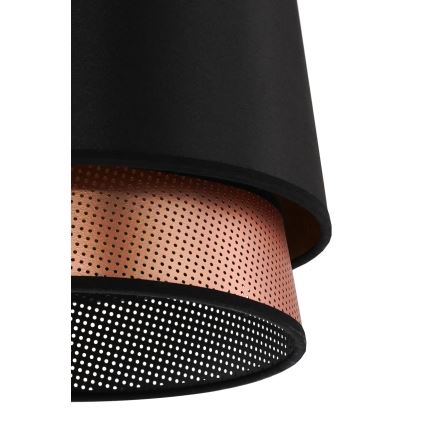 Duolla - Luster na lanku BELL SHINY 1xE27/15W/230V pr. 25 cm čierna/medená
