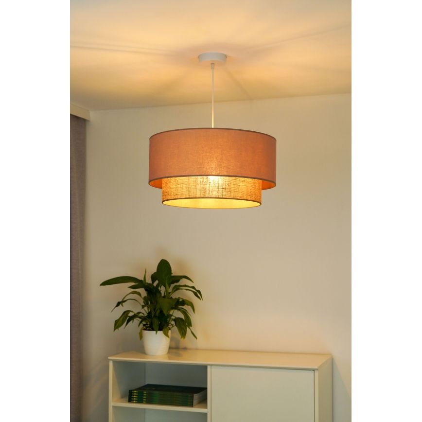 Duolla - Luster na lanku BOHO 1xE27/15W/230V pr. 45 cm béžová/hnedá