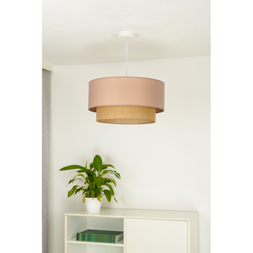 Duolla - Luster na lanku BOHO 1xE27/15W/230V pr. 45 cm béžová/hnedá