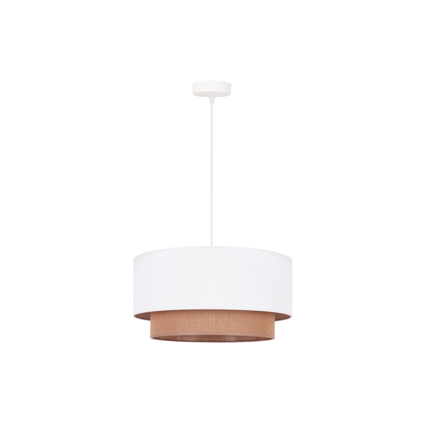 Duolla - Luster na lanku BOHO 1xE27/15W/230V pr. 45 cm biela/hnedá
