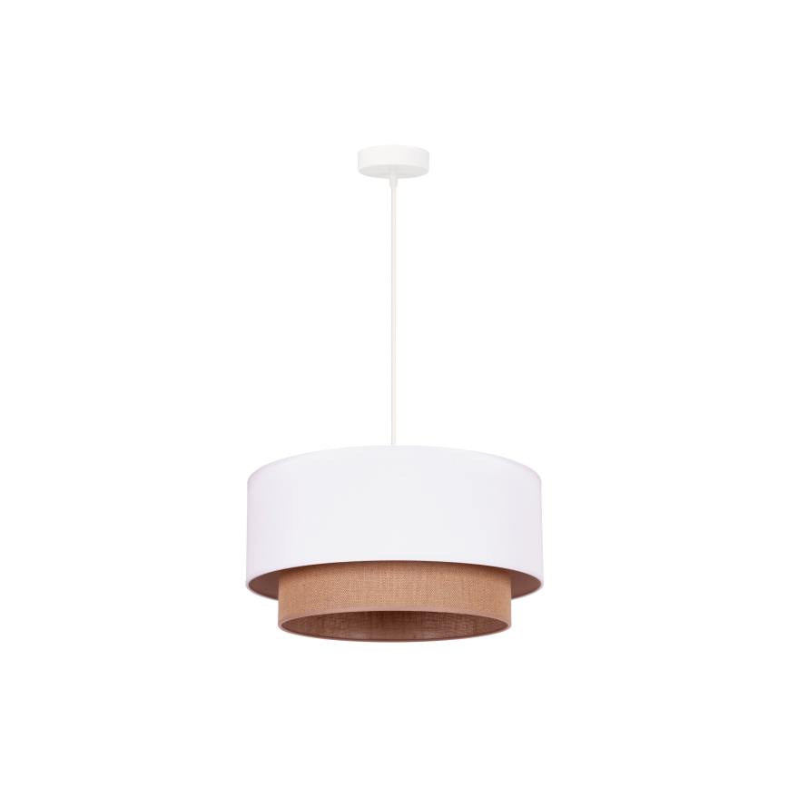Duolla - Luster na lanku BOHO 1xE27/15W/230V pr. 45 cm biela/hnedá