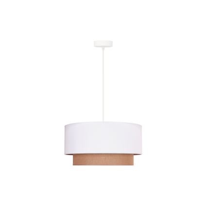 Duolla - Luster na lanku BOHO 1xE27/15W/230V pr. 45 cm biela/hnedá