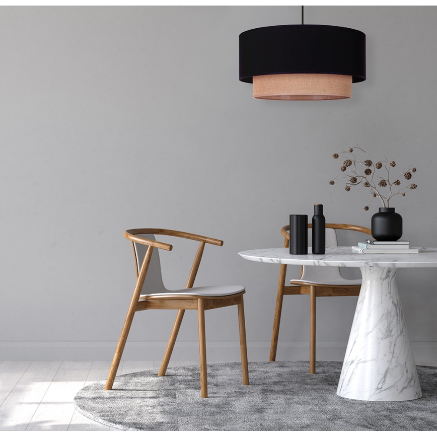 Duolla - Luster na lanku BOHO 1xE27/15W/230V pr. 45 cm čierna/hnedá