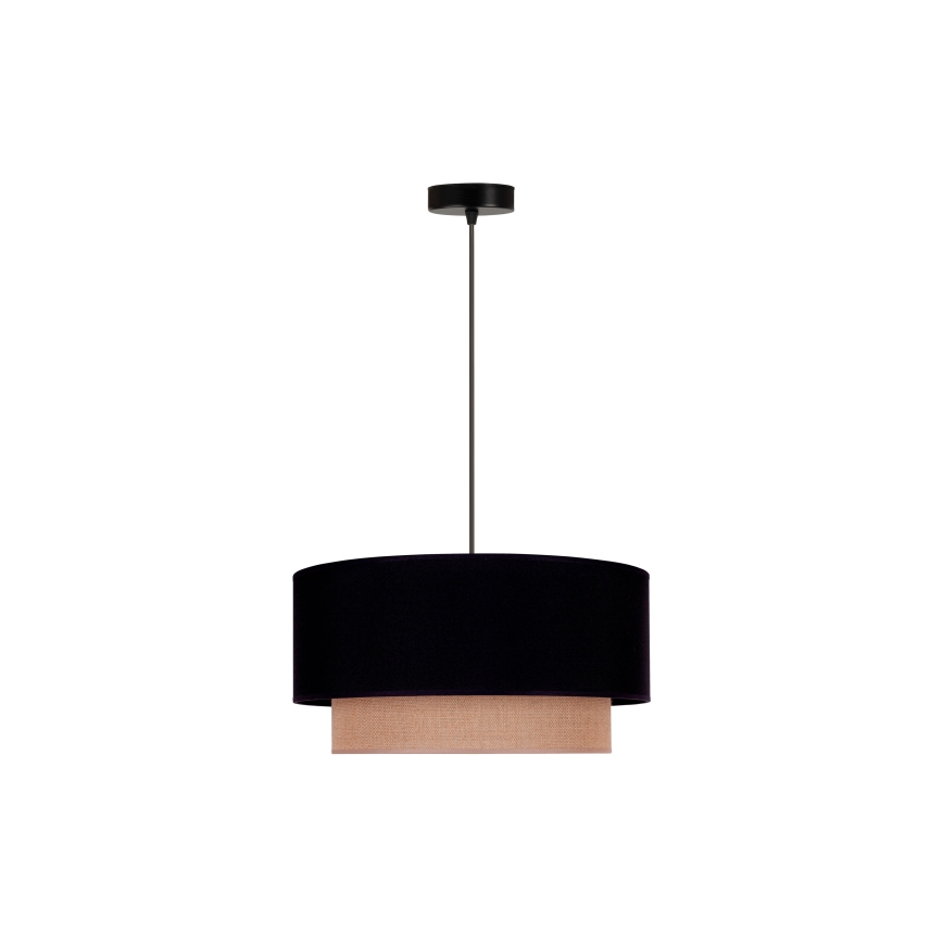 Duolla - Luster na lanku BOHO 1xE27/15W/230V pr. 45 cm čierna/hnedá
