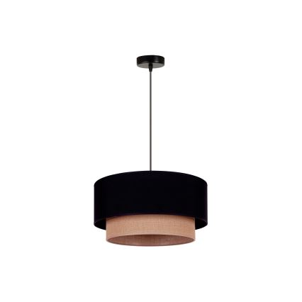 Duolla - Luster na lanku BOHO 1xE27/15W/230V pr. 45 cm čierna/hnedá