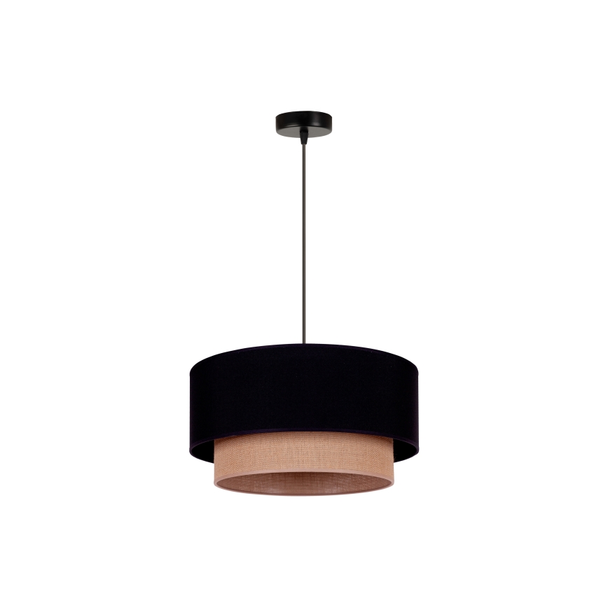 Duolla - Luster na lanku BOHO 1xE27/15W/230V pr. 45 cm čierna/hnedá