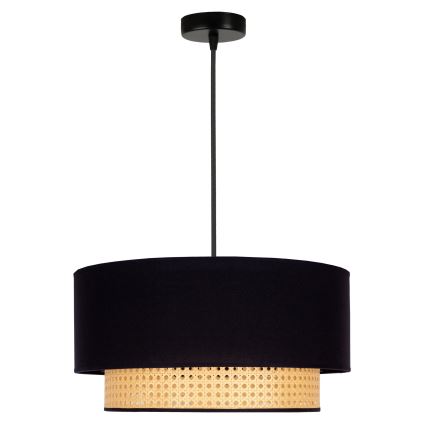 Duolla - Luster na lanku BOHO 1xE27/15W/230V pr. 45 cm čierna/ratan
