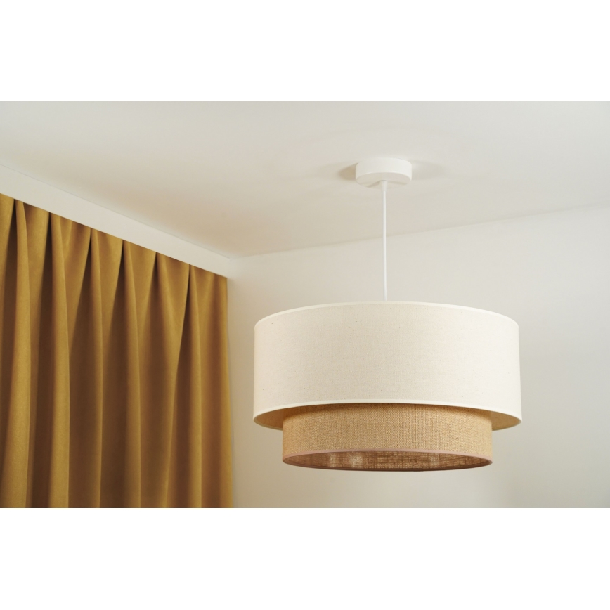 Duolla - Luster na lanku BOHO 1xE27/15W/230V pr. 60 cm béžová/hnedá