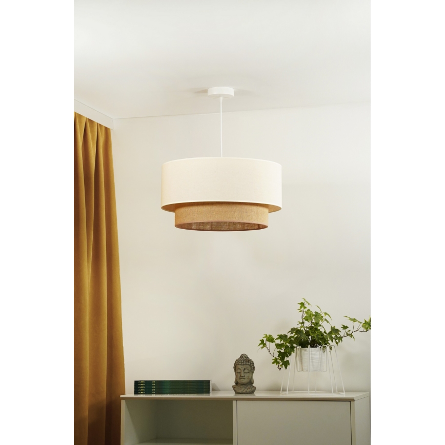 Duolla - Luster na lanku BOHO 1xE27/15W/230V pr. 60 cm béžová/hnedá