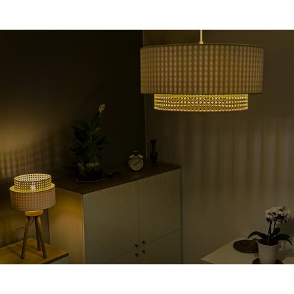 Duolla - Luster na lanku BOHO 1xE27/15W/230V pr. 60 cm krémová/ratan