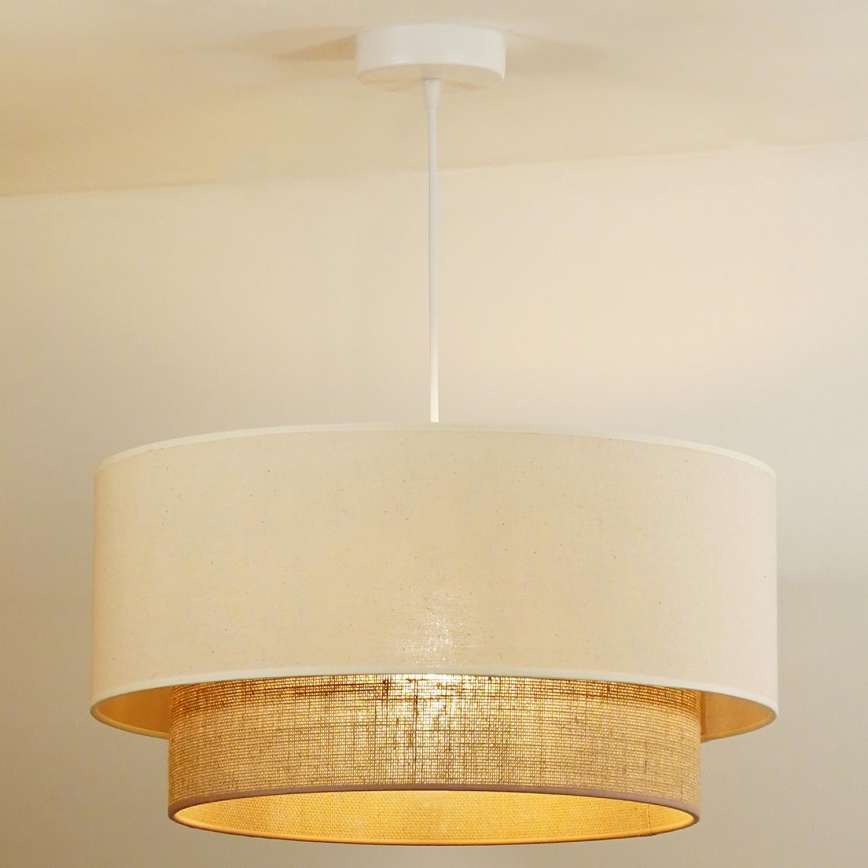 Duolla - Luster na lanku BOHO 1xE27/40W/230V pr. 45 cm krémová/hnedá