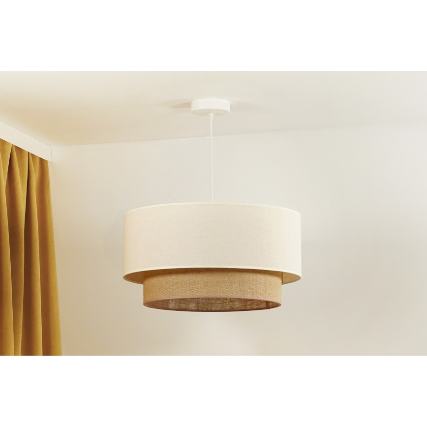 Duolla - Luster na lanku BOHO 1xE27/40W/230V pr. 45 cm krémová/hnedá