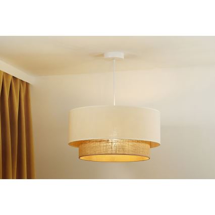 Duolla - Luster na lanku BOHO 1xE27/40W/230V pr. 45 cm krémová/hnedá