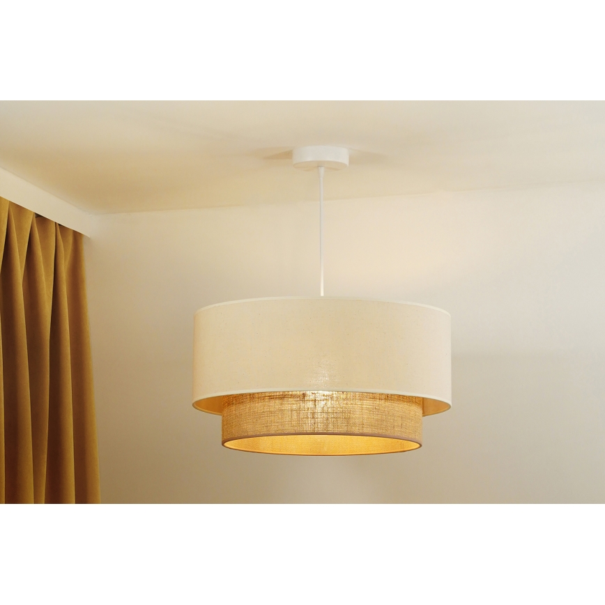 Duolla - Luster na lanku BOHO 1xE27/40W/230V pr. 45 cm krémová/hnedá