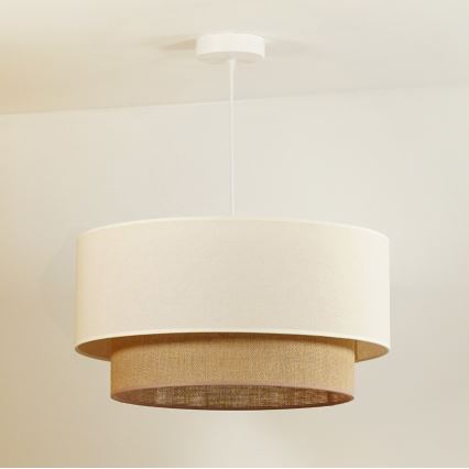 Duolla - Luster na lanku BOHO 1xE27/40W/230V pr. 45 cm krémová/hnedá