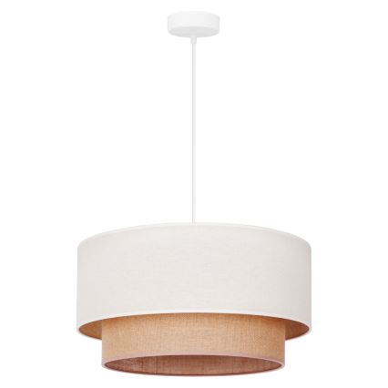Duolla - Luster na lanku BOHO 1xE27/40W/230V pr. 45 cm krémová/hnedá