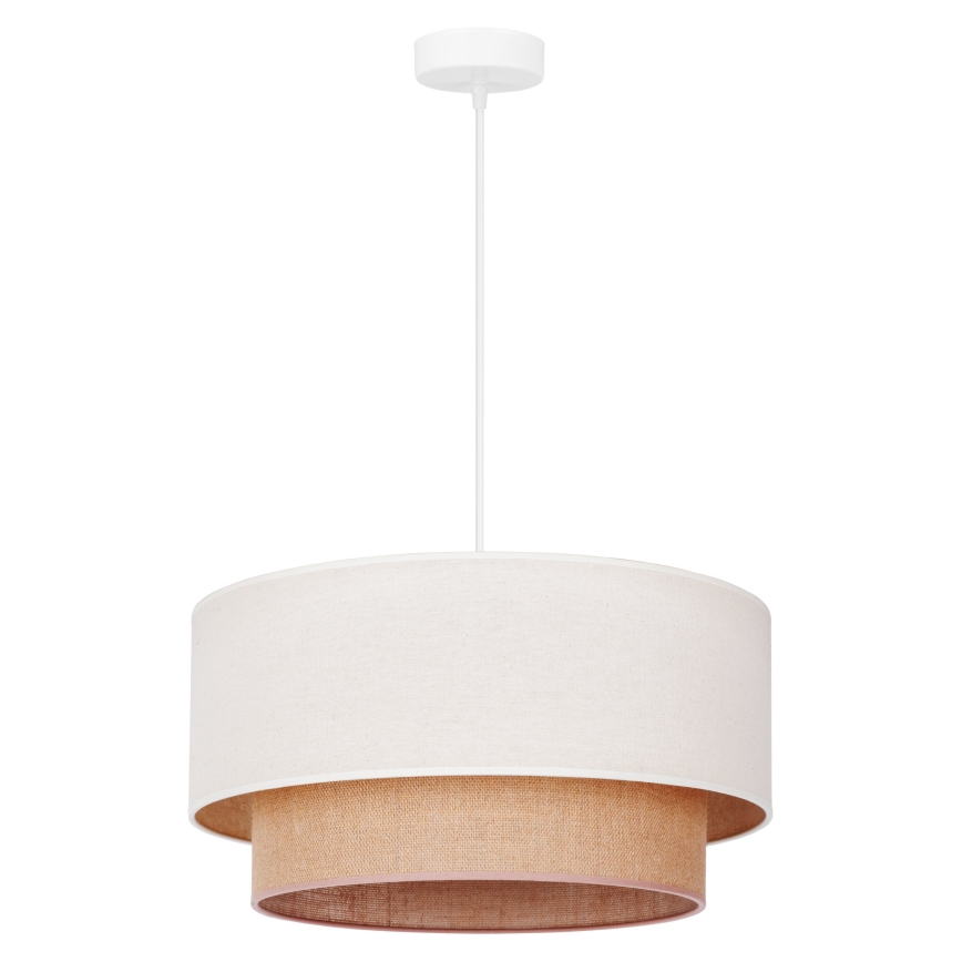 Duolla - Luster na lanku BOHO 1xE27/40W/230V pr. 45 cm krémová/hnedá