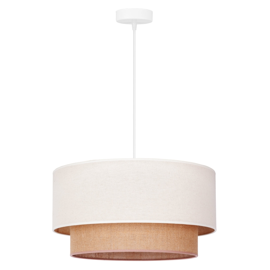 Duolla - Luster na lanku BOHO 1xE27/40W/230V pr. 45 cm krémová/hnedá