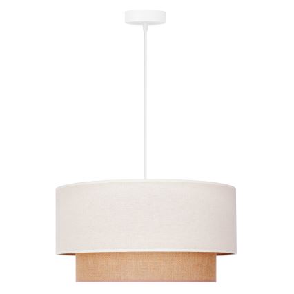 Duolla - Luster na lanku BOHO 1xE27/40W/230V pr. 45 cm krémová/hnedá