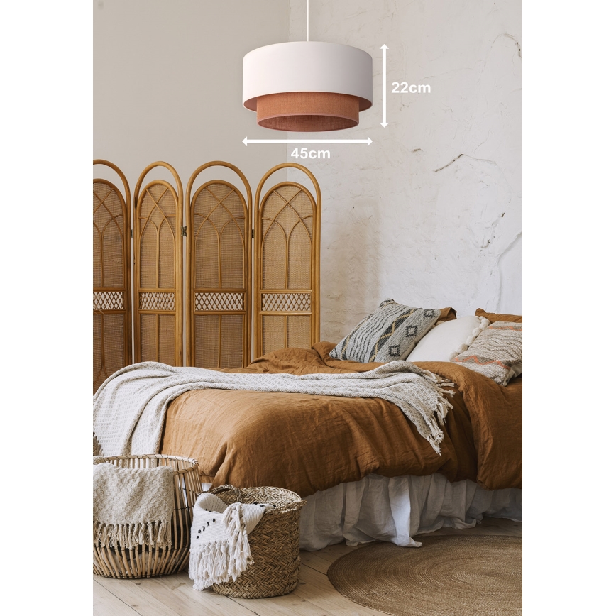Duolla - Luster na lanku BOHO 1xE27/40W/230V pr. 45 cm krémová/hnedá