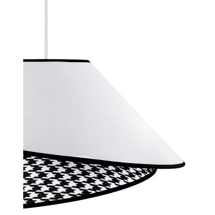 Duolla - Luster na lanku COCO 1xE27/40W/230V pr. 50 cm biela/čierna