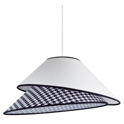 Duolla - Luster na lanku COCO 1xE27/40W/230V pr. 50 cm biela/čierna