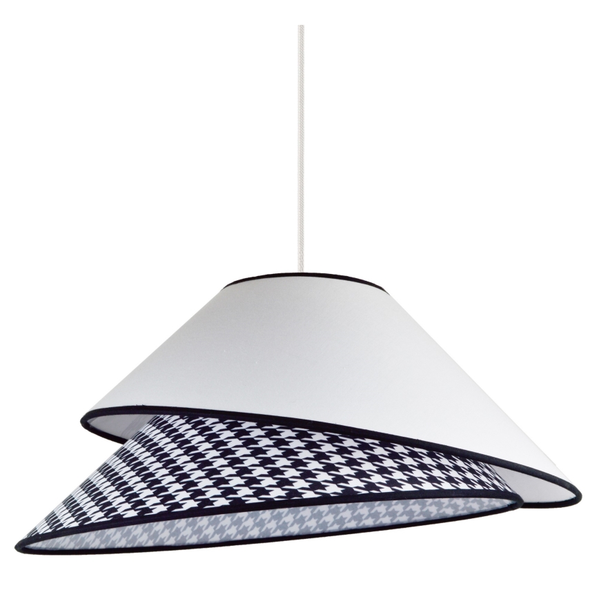 Duolla - Luster na lanku COCO 1xE27/40W/230V pr. 50 cm biela/čierna