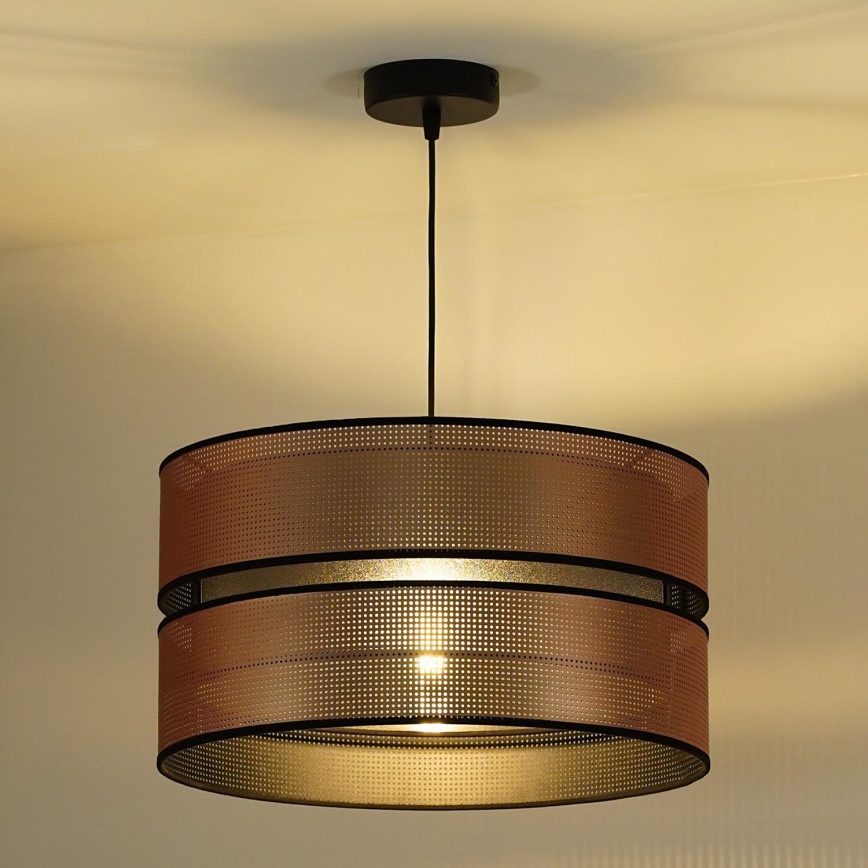 Duolla - Luster na lanku COPPER SHINY 1xE27/15W/230V pr. 40 cm medená/čierna