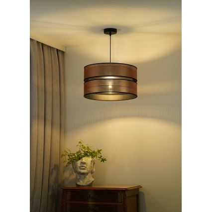 Duolla - Luster na lanku COPPER SHINY 1xE27/15W/230V pr. 40 cm medená/čierna