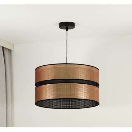 Duolla - Luster na lanku COPPER SHINY 1xE27/15W/230V pr. 40 cm medená/čierna