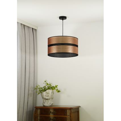 Duolla - Luster na lanku COPPER SHINY 1xE27/15W/230V pr. 40 cm medená/čierna