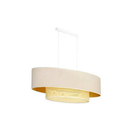 Duolla - Luster na lanku DOUBLE OVAL RATTAN 2xE27/15W/230V krémová/ratan