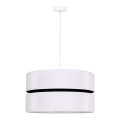 Duolla - Luster na lanku DUO 1xE27/15W/230V pr. 40 cm biela/čierna