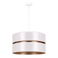 Duolla - Luster na lanku DUO 1xE27/15W/230V pr. 40 cm biela/zlatá