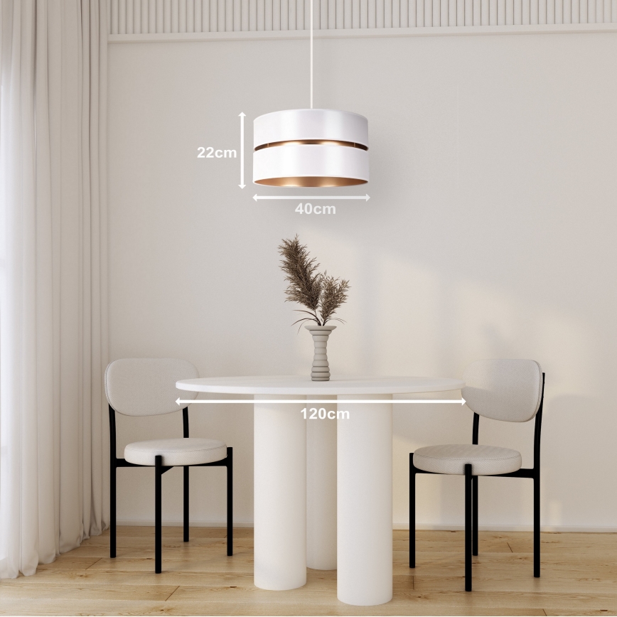 Duolla - Luster na lanku DUO 1xE27/15W/230V pr. 40 cm biela/zlatá