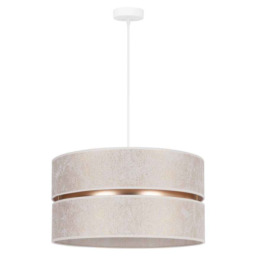 Duolla - Luster na lanku DUO 1xE27/15W/230V pr. 40 cm biela/zlatá