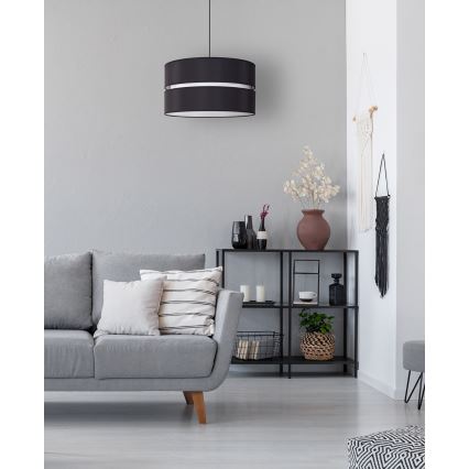 Duolla - Luster na lanku DUO 1xE27/15W/230V pr. 40 cm čierna/biela