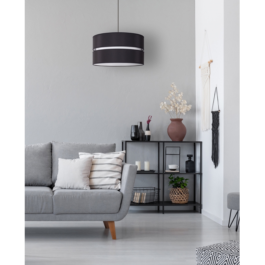 Duolla - Luster na lanku DUO 1xE27/15W/230V pr. 40 cm čierna/biela