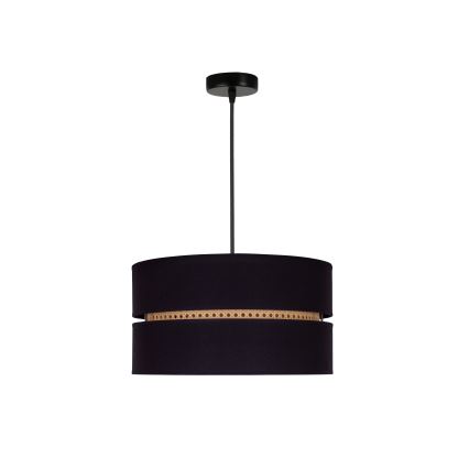 Duolla - Luster na lanku DUO 1xE27/15W/230V pr. 40 cm čierna/ratan