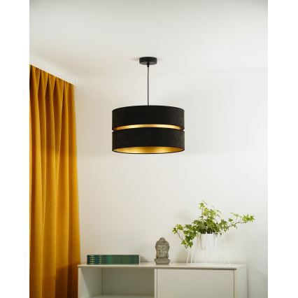 Duolla - Luster na lanku DUO 1xE27/15W/230V pr. 40 cm čierna/zlatá