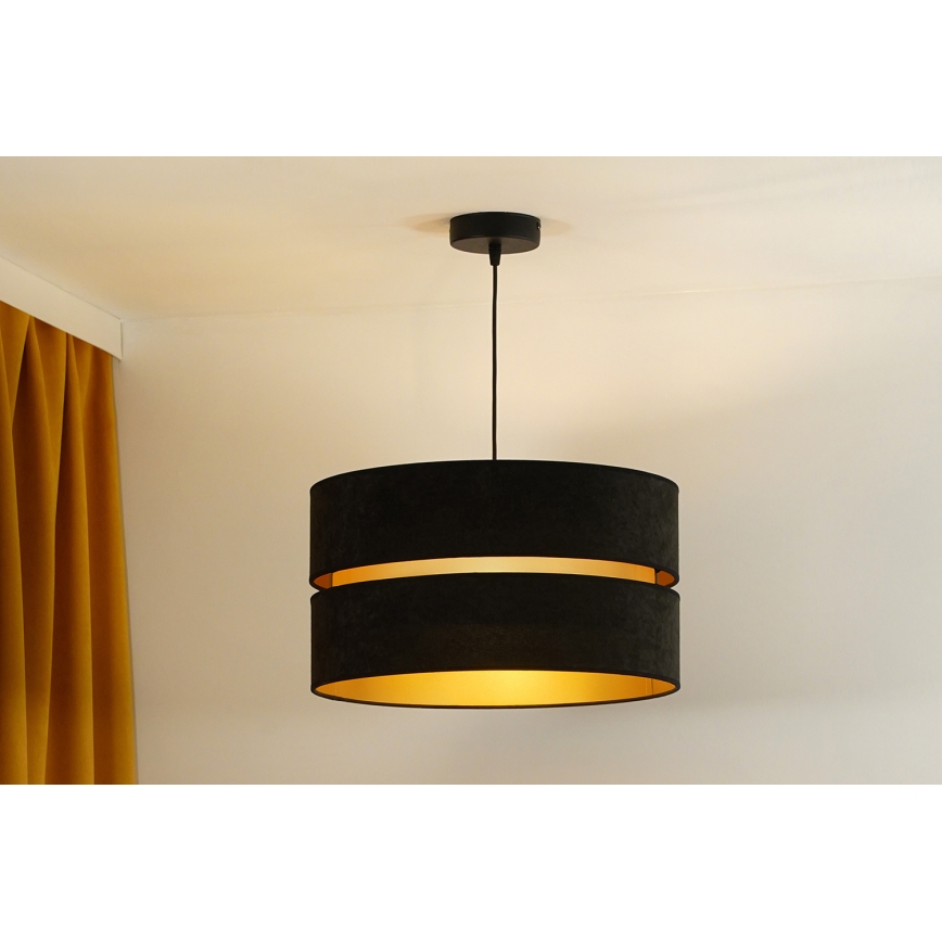 Duolla - Luster na lanku DUO 1xE27/15W/230V pr. 40 cm čierna/zlatá