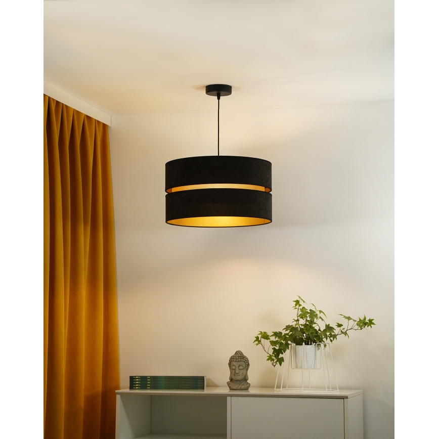 Duolla - Luster na lanku DUO 1xE27/15W/230V pr. 40 cm čierna/zlatá