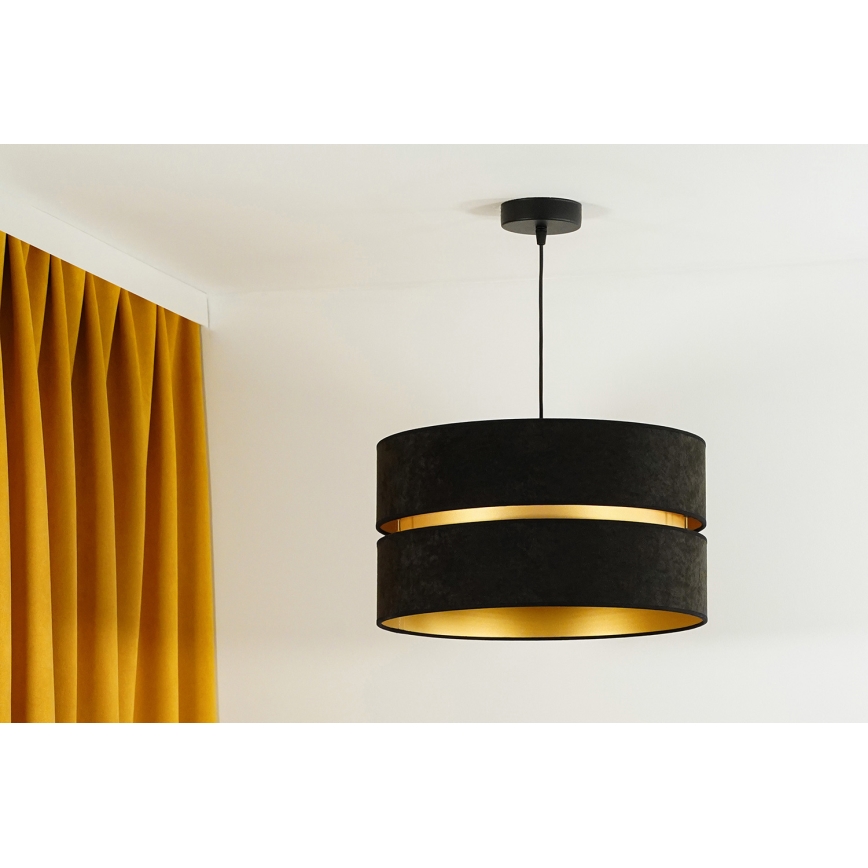 Duolla - Luster na lanku DUO 1xE27/15W/230V pr. 40 cm čierna/zlatá