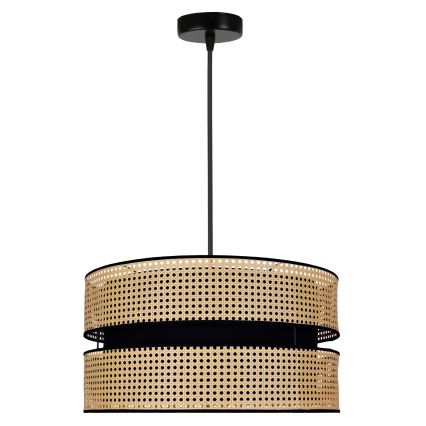 Duolla - Luster na lanku DUO 1xE27/15W/230V pr. 40 cm ratan/čierna