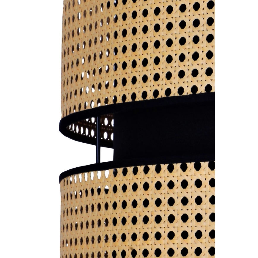 Duolla - Luster na lanku DUO 1xE27/15W/230V pr. 40 cm ratan/čierna