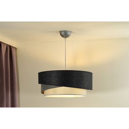 Duolla - Luster na lanku KOBO 1xE27/15W/230V pr. 45 cm antracit/šedá/biela