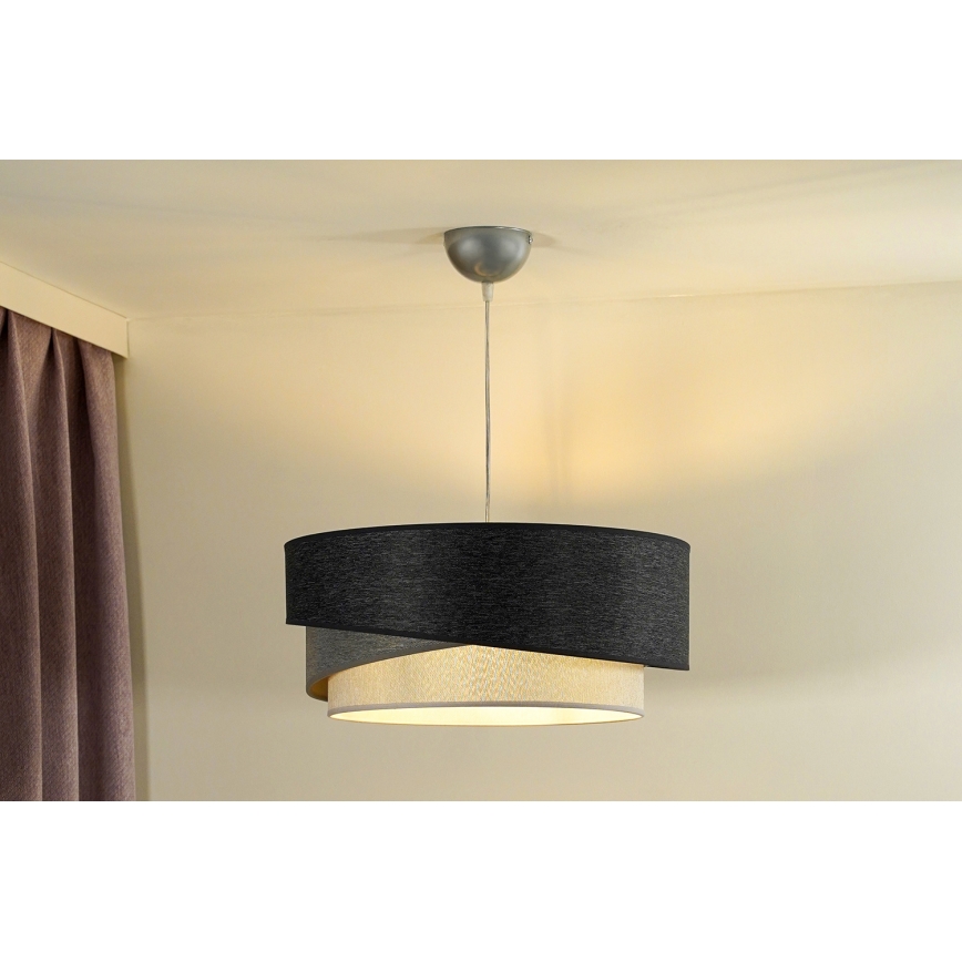 Duolla - Luster na lanku KOBO 1xE27/15W/230V pr. 45 cm antracit/šedá/biela