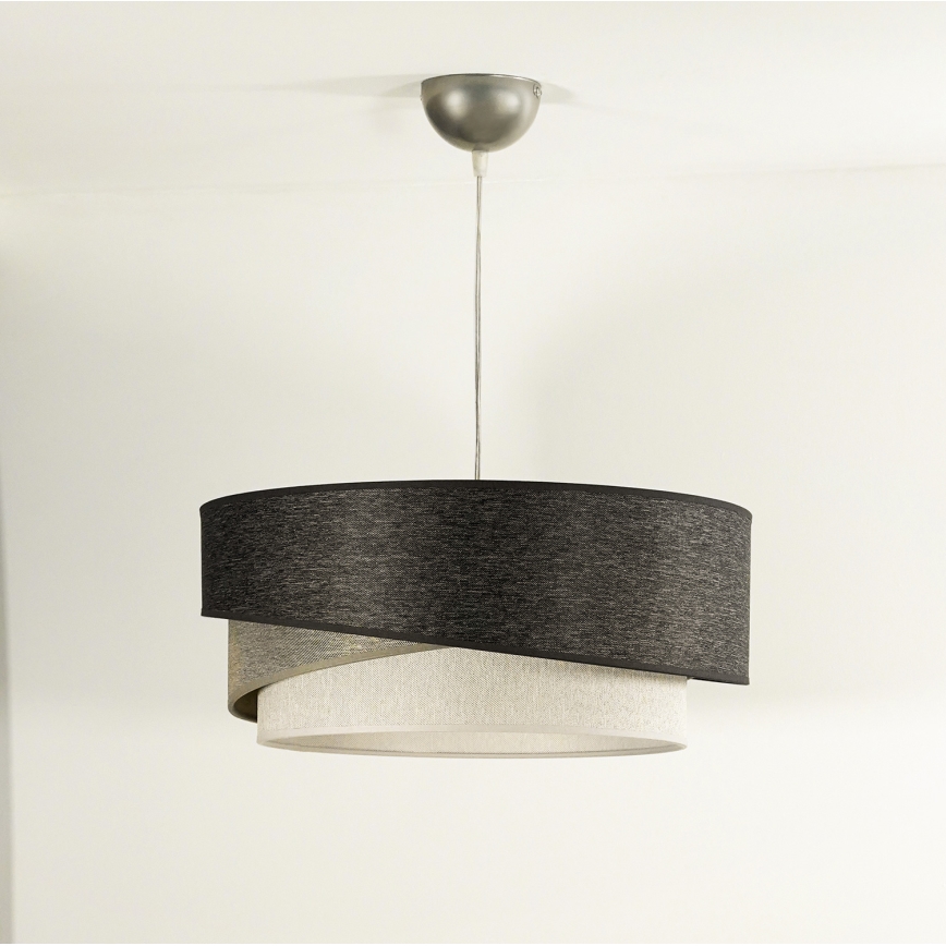 Duolla - Luster na lanku KOBO 1xE27/15W/230V pr. 45 cm antracit/šedá/biela