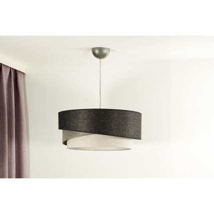 Duolla - Luster na lanku KOBO 1xE27/15W/230V pr. 45 cm antracit/šedá/biela