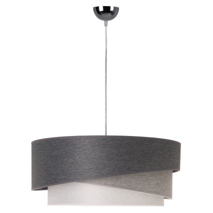 Duolla - Luster na lanku KOBO 1xE27/15W/230V pr. 45 cm antracit/šedá/biela